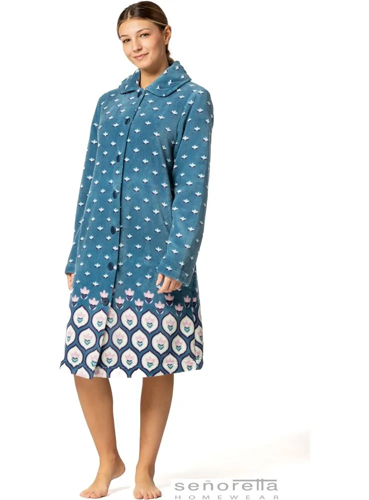 139 BATA LARGA ESTAMPADO FLORES