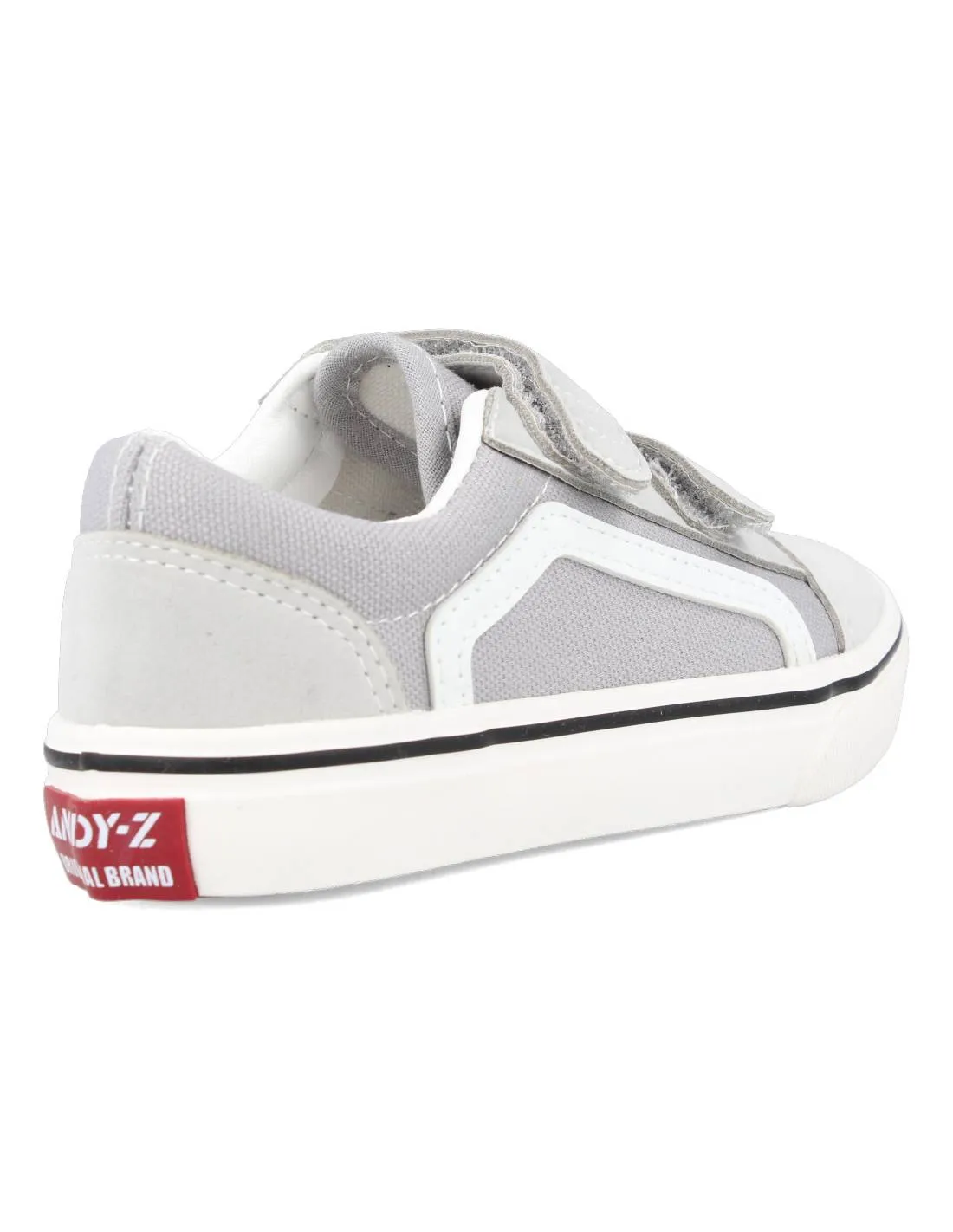 ANDY Z  ZAPATILLAS LONA BAJA GRIS VELCRO