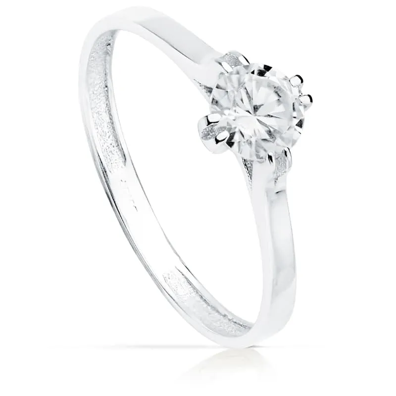 Anillo Oro Blanco Circonita