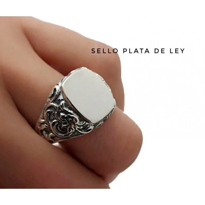 Anillo Plata Sello Hombre