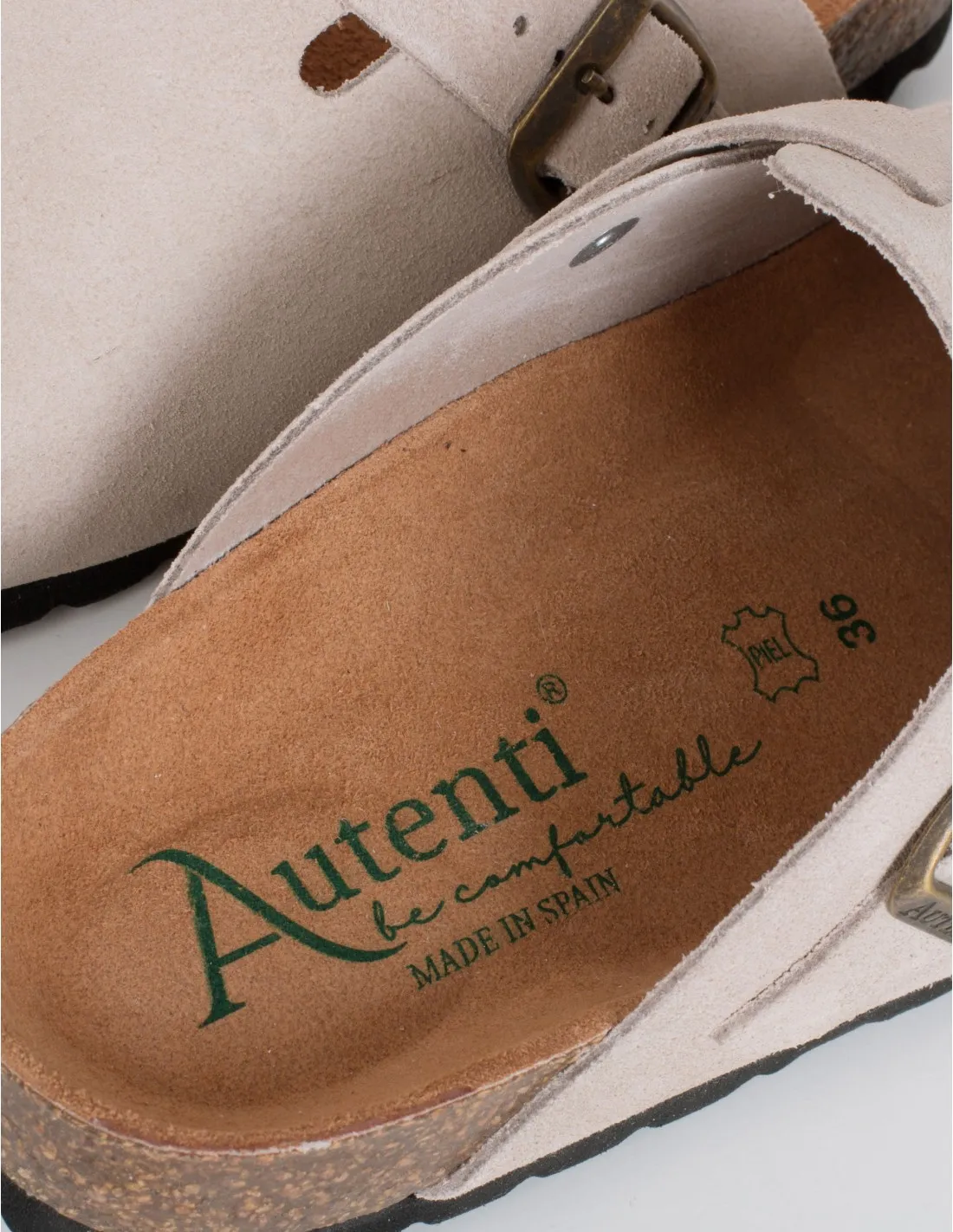 AUTENTI Zuecos Bio Hebilla Beige