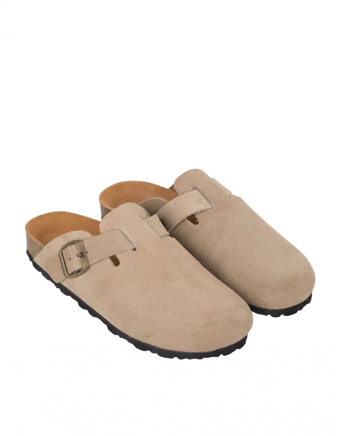 AUTENTI Zuecos Bio Hebilla Taupe Hombre