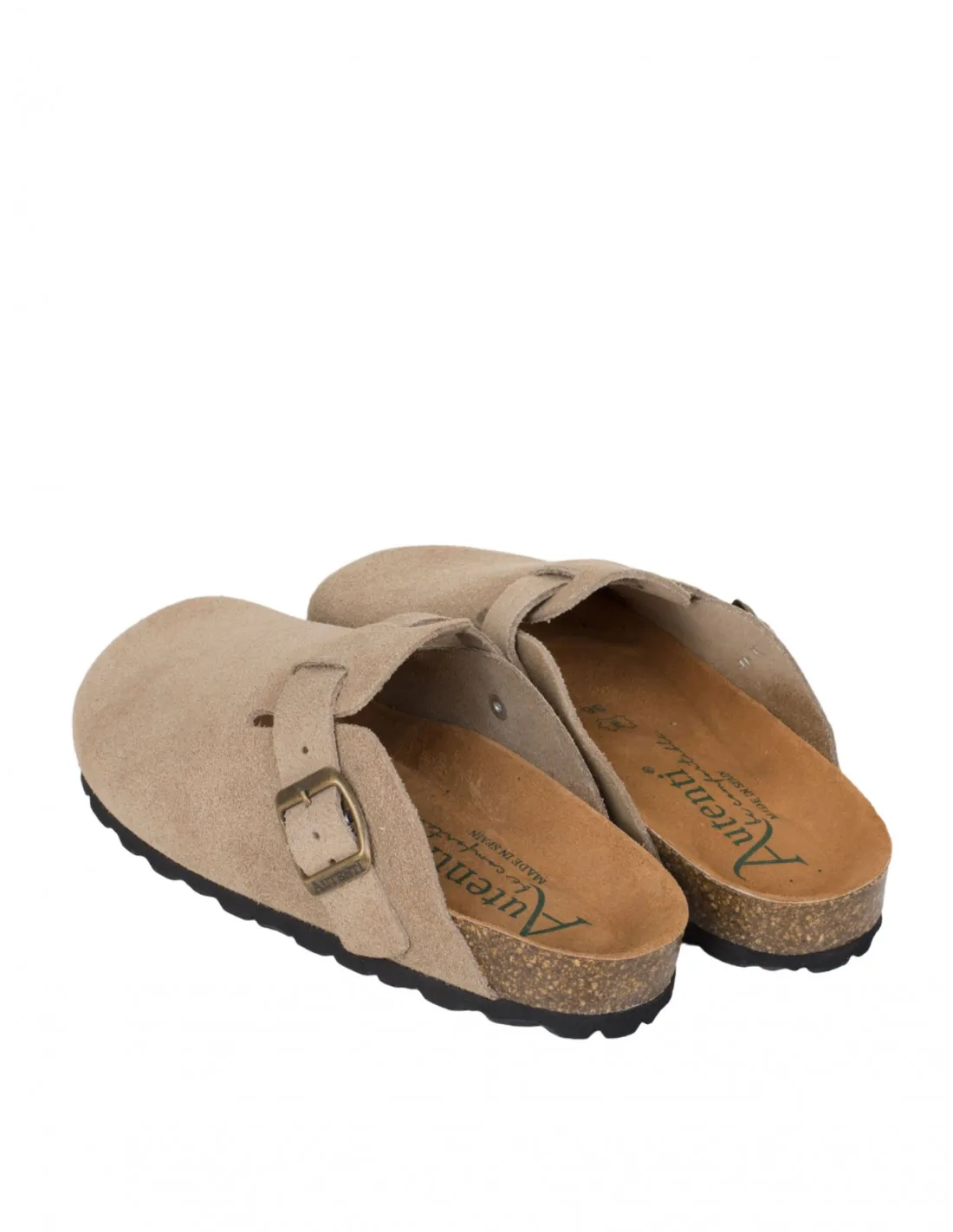 AUTENTI Zuecos Bio Hebilla Taupe Hombre
