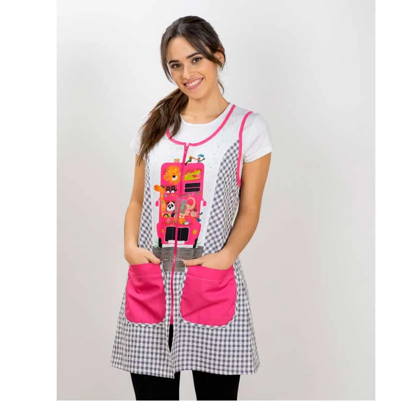 BATA DE MAESTRA SIN MANGAS LONDON BUS  MAGASA
