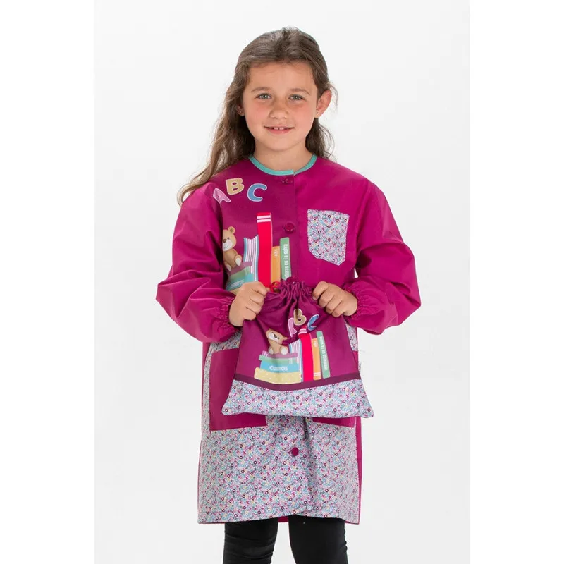 BATA ESCOLAR DE NIñA MORADA LIBROS  DYNEKE