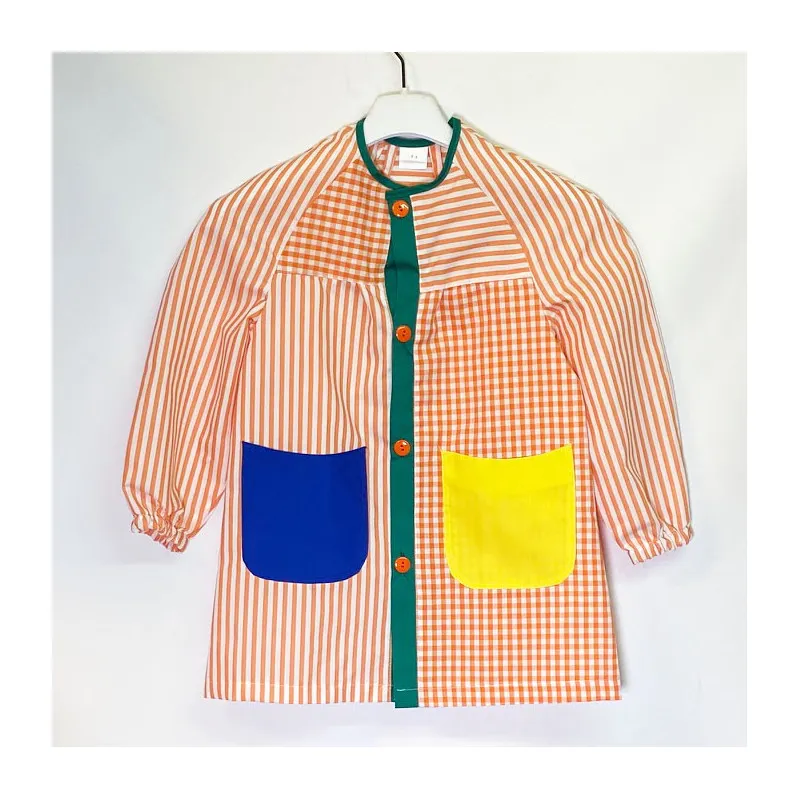 BATA ESCOLAR NARANJA COMBI CON BOTONES  PONSICH