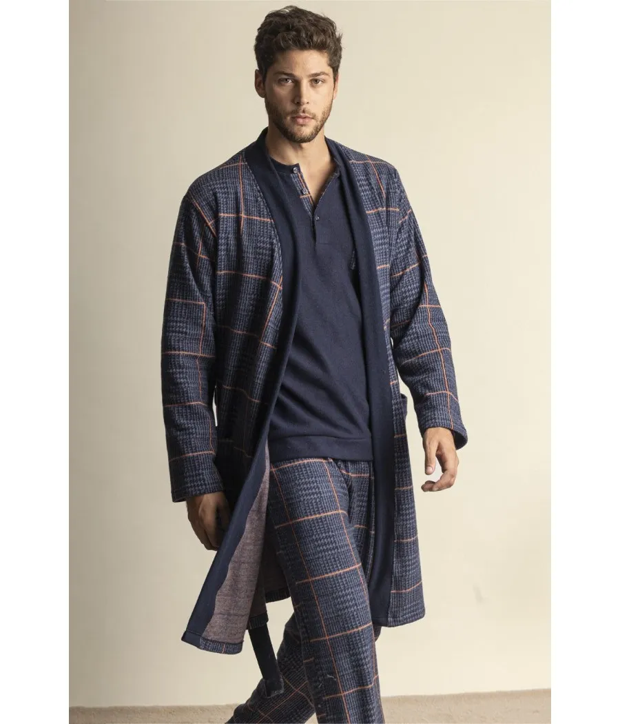 Bata invierno hombre Admas azul bolsillos punto Milano
