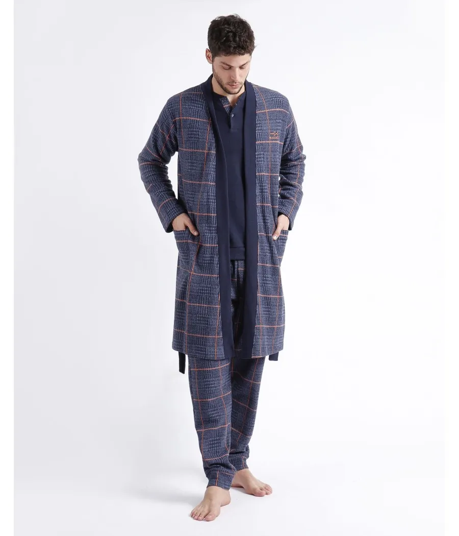 Bata invierno hombre Admas azul bolsillos punto Milano