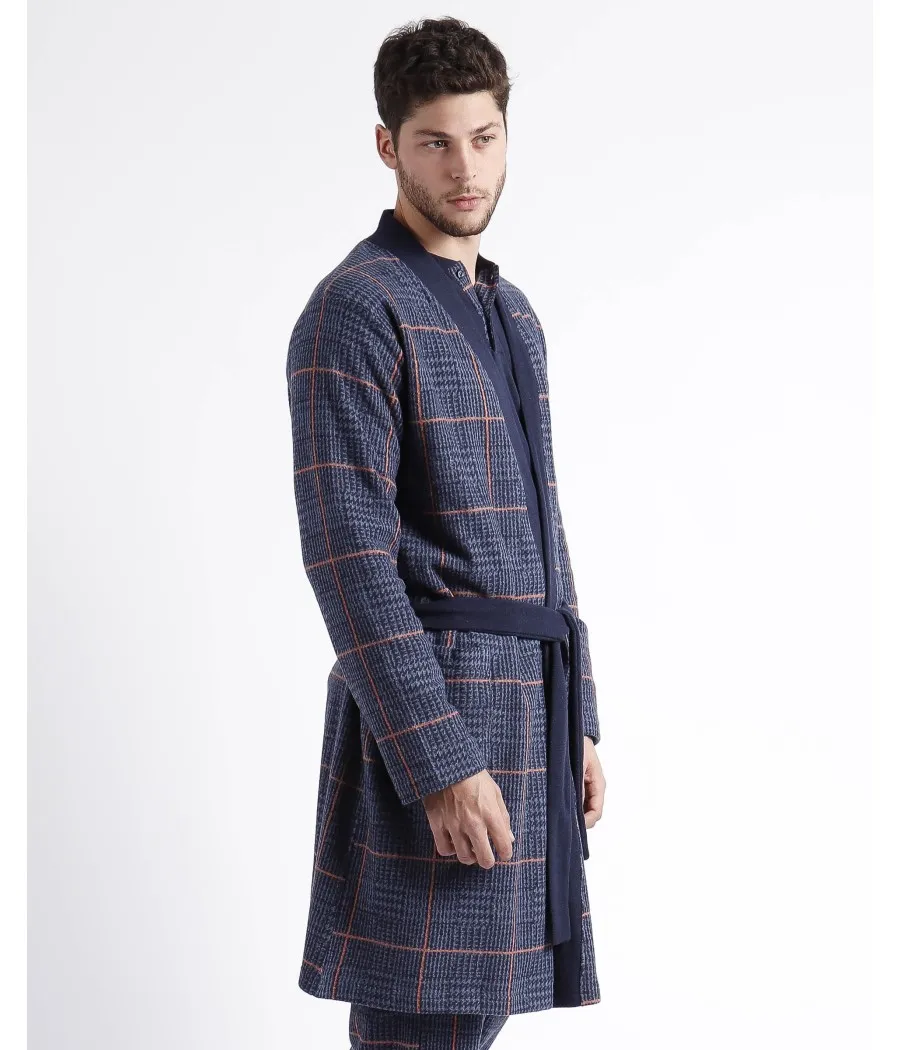 Bata invierno hombre Admas azul bolsillos punto Milano