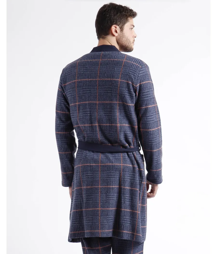 Bata invierno hombre Admas azul bolsillos punto Milano