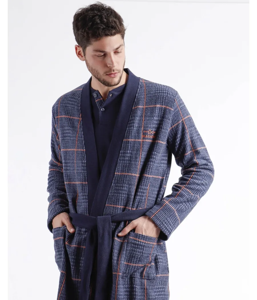 Bata invierno hombre Admas azul bolsillos punto Milano