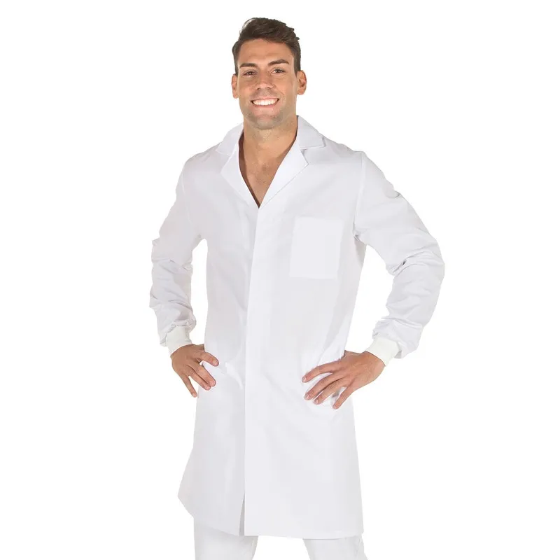 BATA LABORAL BLANCA UNISEX CON VELCRO Y PUñOS ENZO  GARY'S