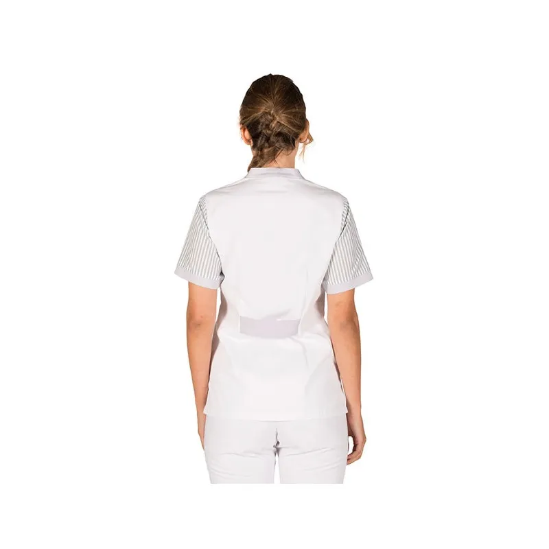 BATA LIMPIEZA OUTLET ELSA BLANCA CON RAYA GRIS  GARY'S