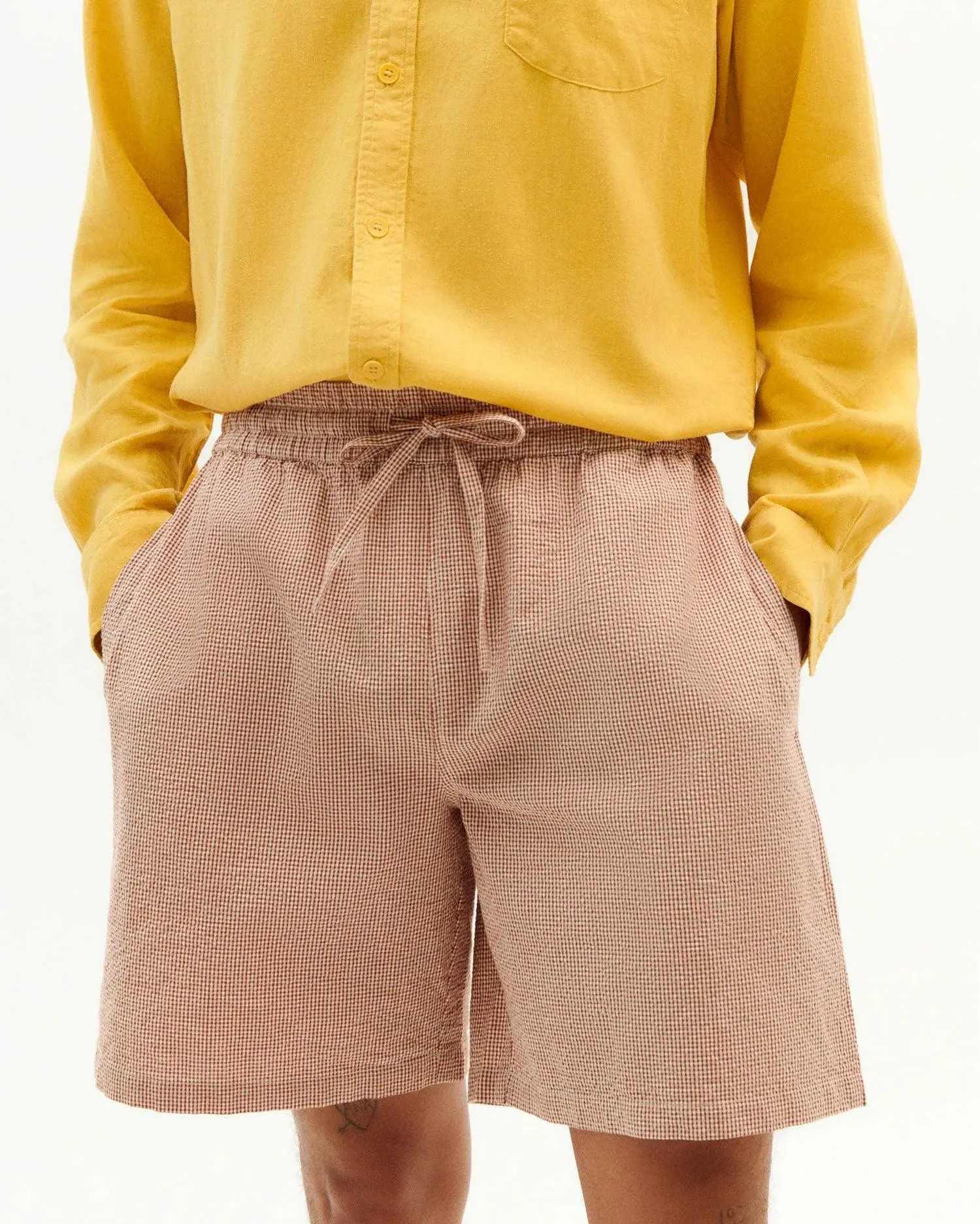 Bermudas Thinking Mu Henry Seersucker Vichy