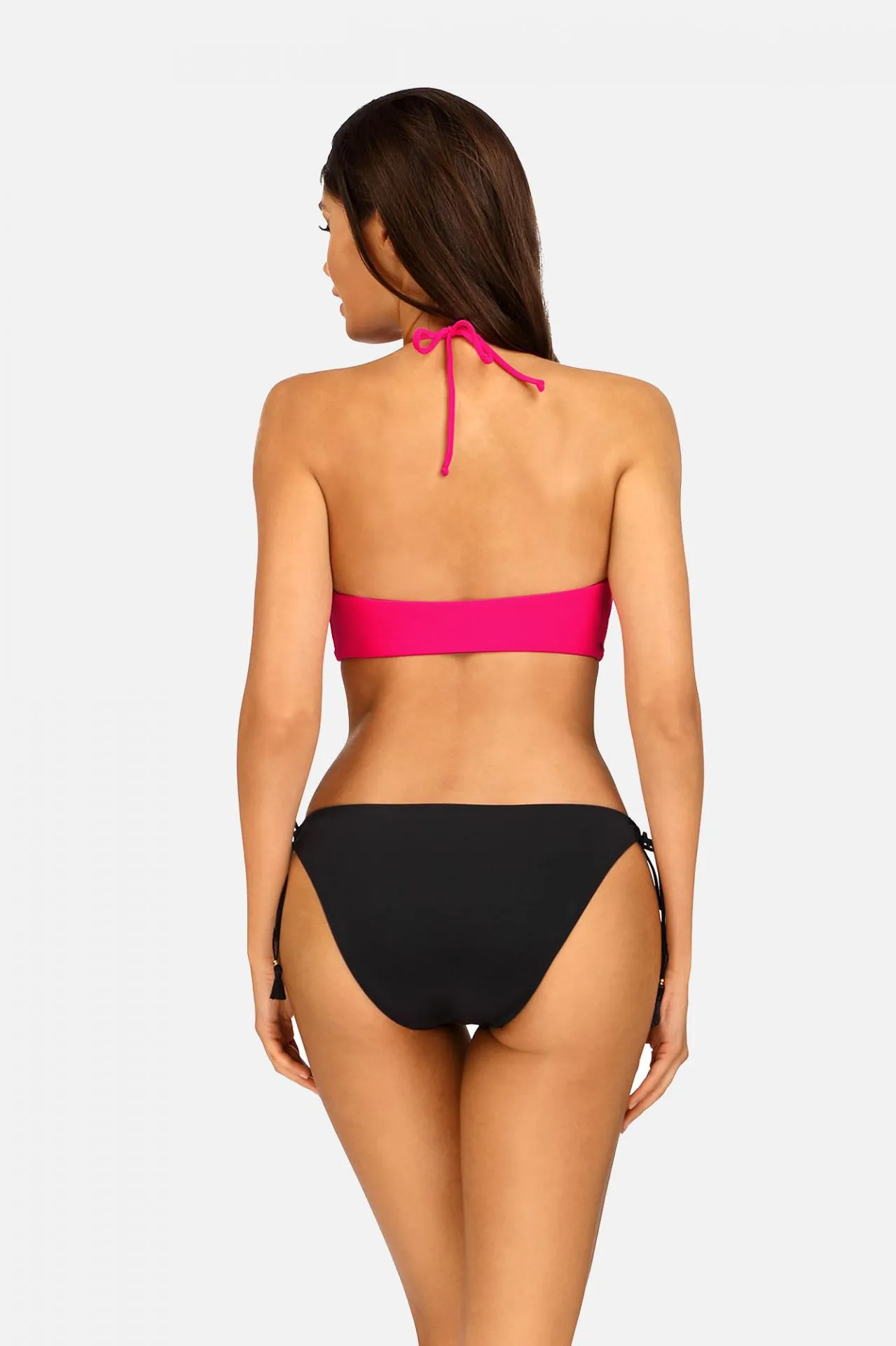 Bikini rosa y negro de moda