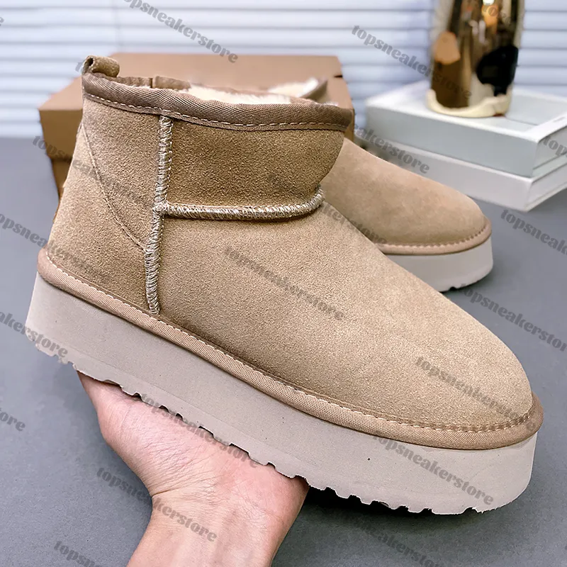 Boots para mujer Chestnut Diseñador Tasman Slippers Men Australia Tazz Suede Shearling Classic Ultra Mini Booties Plataforma Max