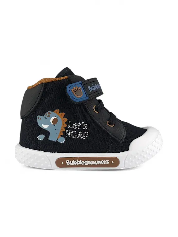 Botin Niño Bebe Dinosuario Negro Bubblegummers