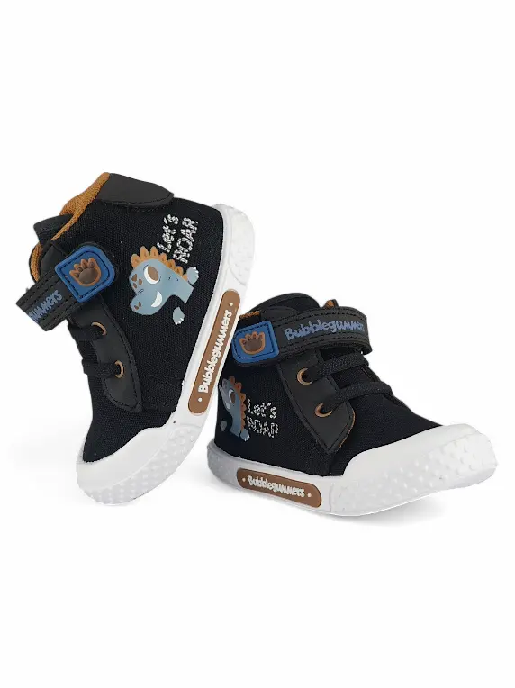 Botin Niño Bebe Dinosuario Negro Bubblegummers