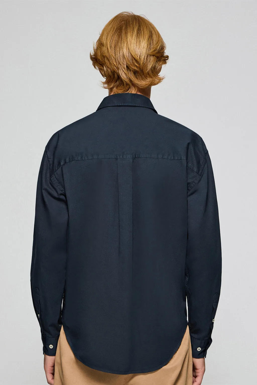 Camisa loose fit azul marino con logo bordado Polo Club