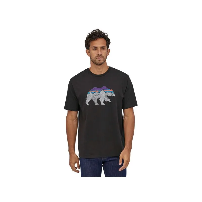 Camiseta Patagonia Back For Good Organic (negra con oso) hombre