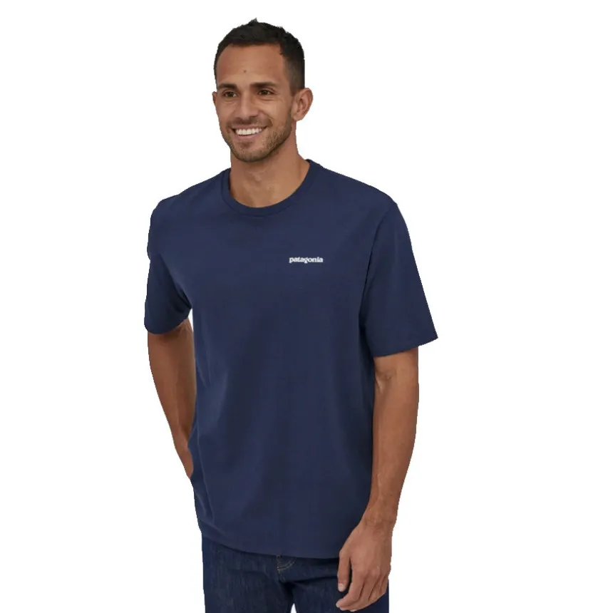 CAMISETA PATAGONIA P6 LOGO PARA HOMBRE EN AZUL