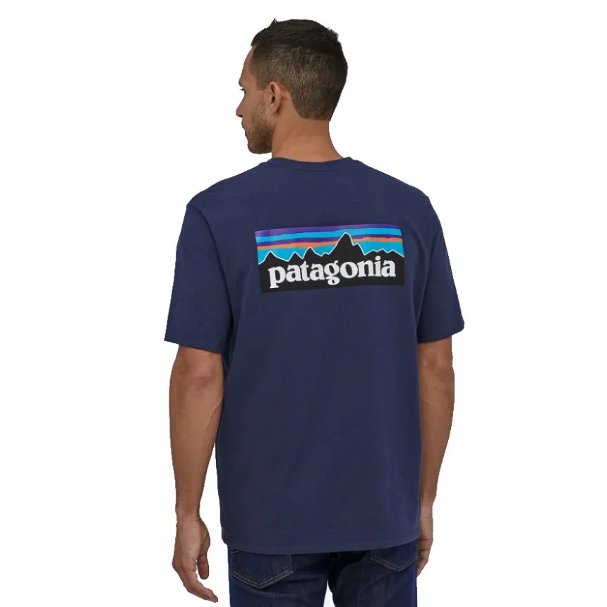 CAMISETA PATAGONIA P6 LOGO PARA HOMBRE EN AZUL