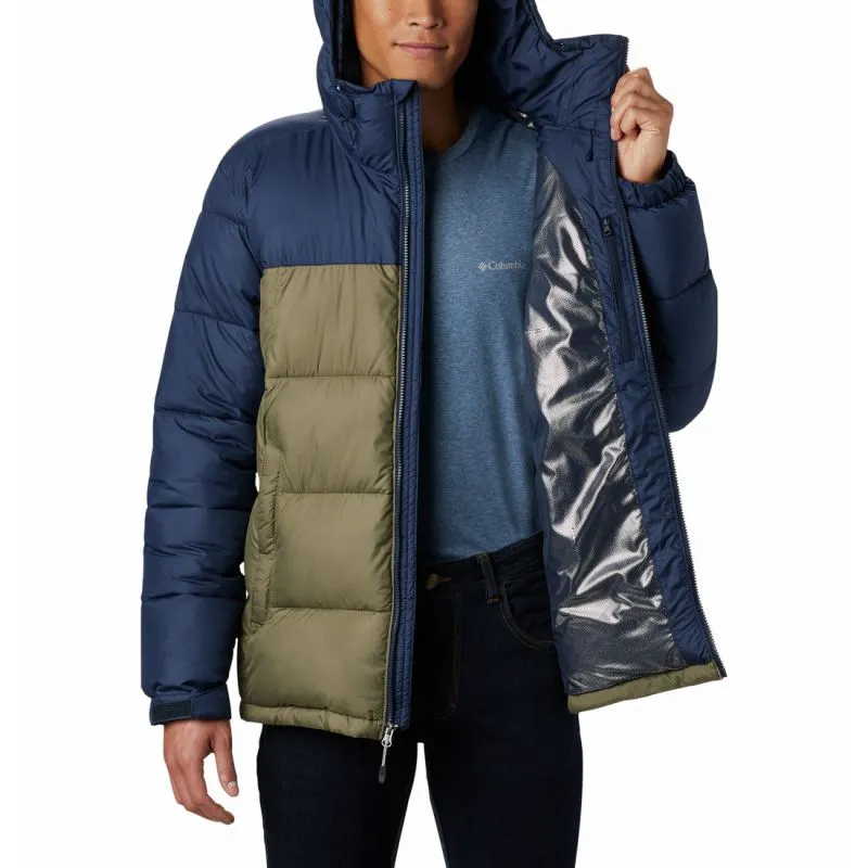 Chaqueta de pluma Columbia Pike Lake Hooded Jacket (Stone Green/ Collegiate Navy) Hombre