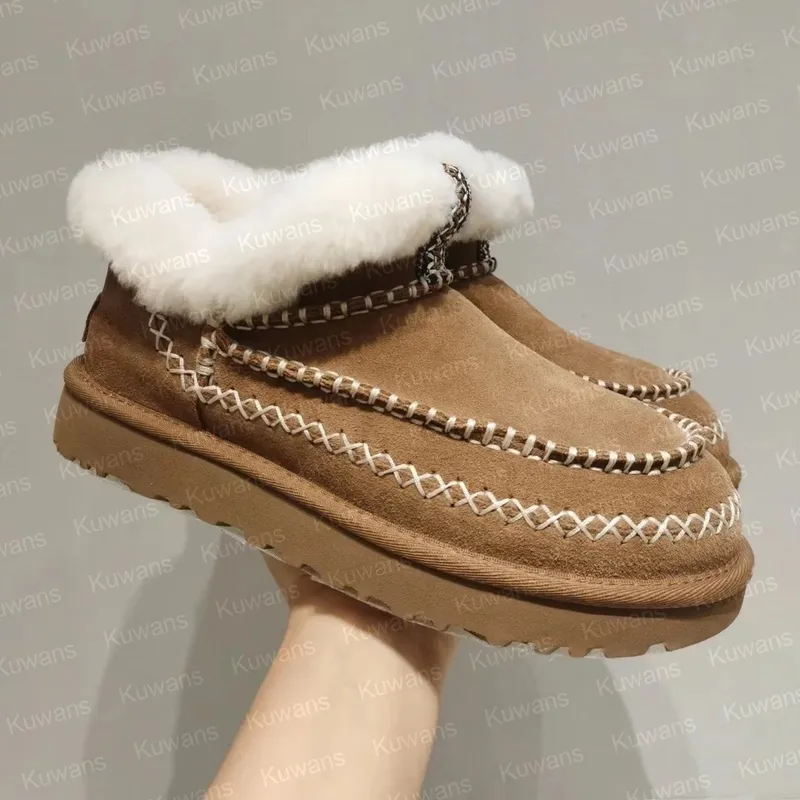 Descripción de mujeres Alpine Tasman Tazz Mini Boots Platform Slippers Hickory Chestnut Ultra Mini Boot Suede Winter Designer Fu
