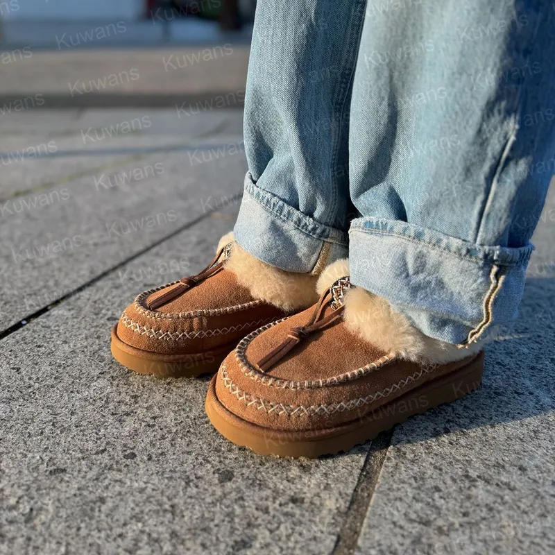Descripción de mujeres Alpine Tasman Tazz Mini Boots Platform Slippers Hickory Chestnut Ultra Mini Boot Suede Winter Designer Fu