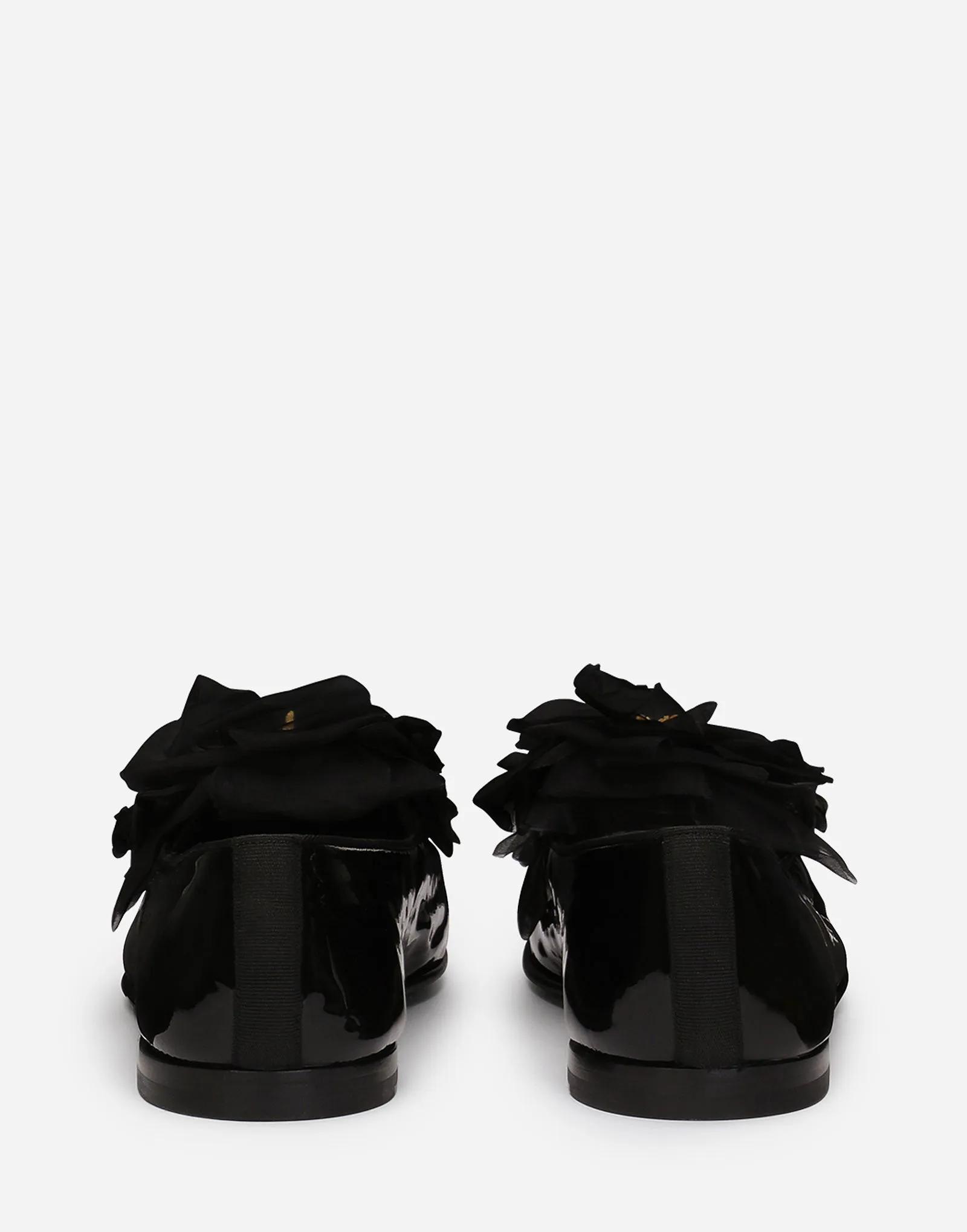 Dolce & Gabbana Patent Leather Slippers With Flower Applique