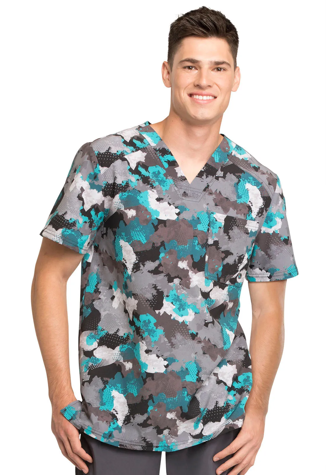 INFINITY MEN'S VNECK TOP  IN TEXTURE POWER