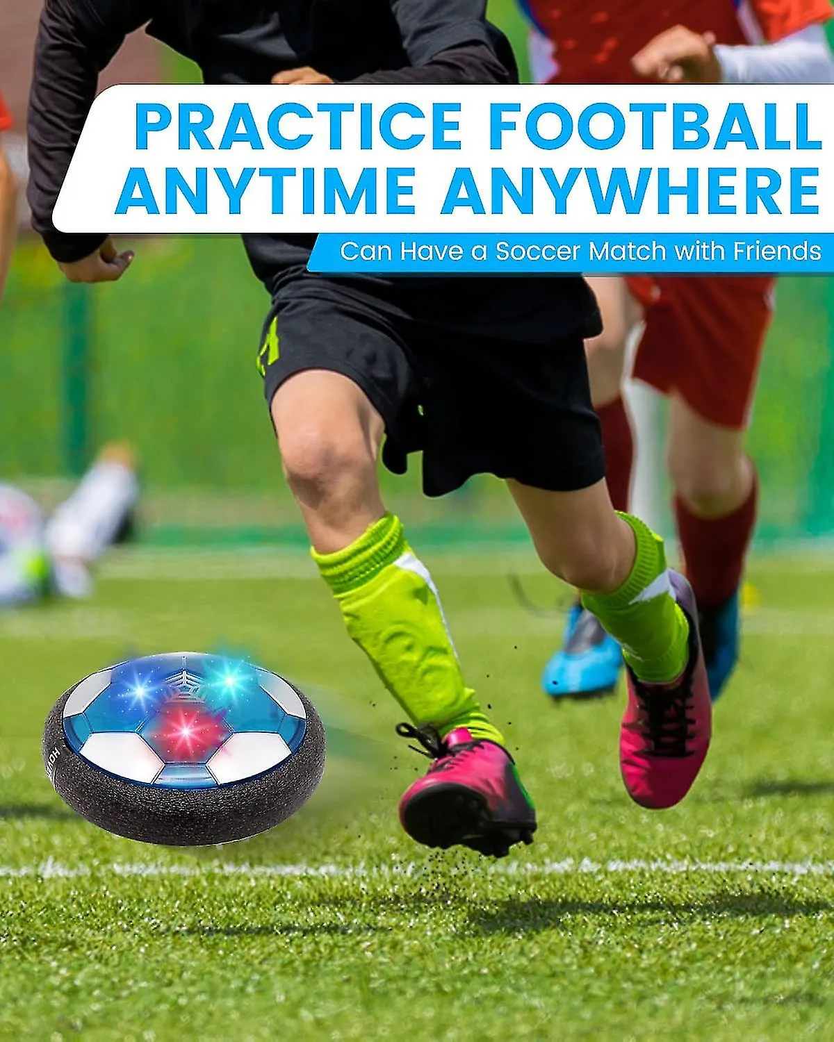 Led Hover Football, Boys Toys Rechargeable Hover Soccer Ball, Air Power Soccer Ball With Foam Bumper
