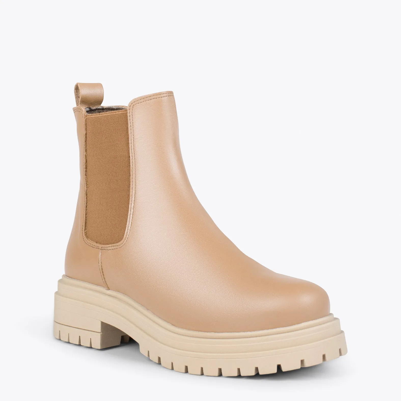 LEEDS – Botines de piel con plataforma NUDE