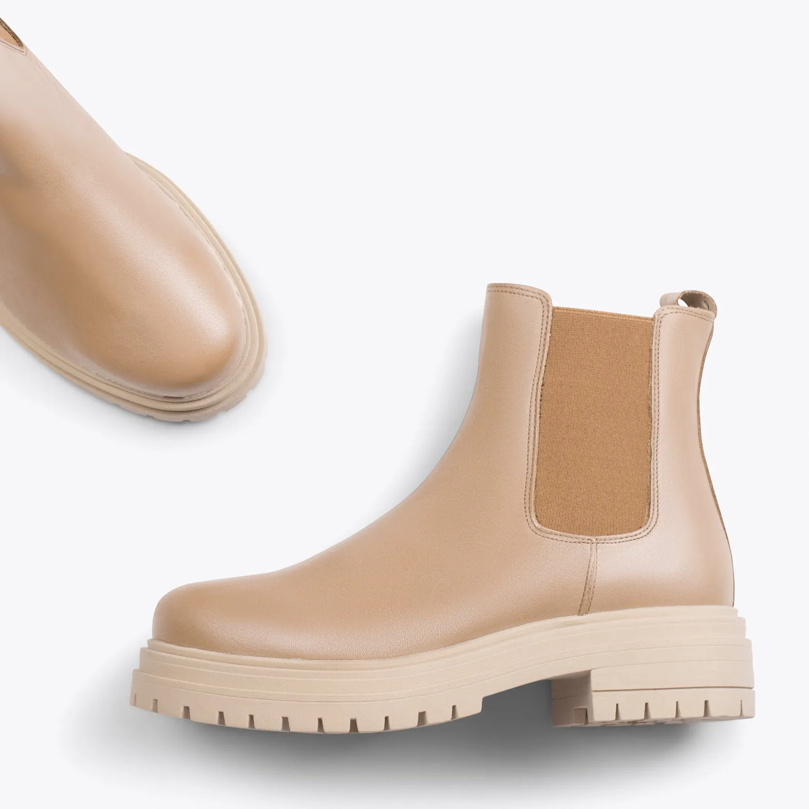 LEEDS – Botines de piel con plataforma NUDE