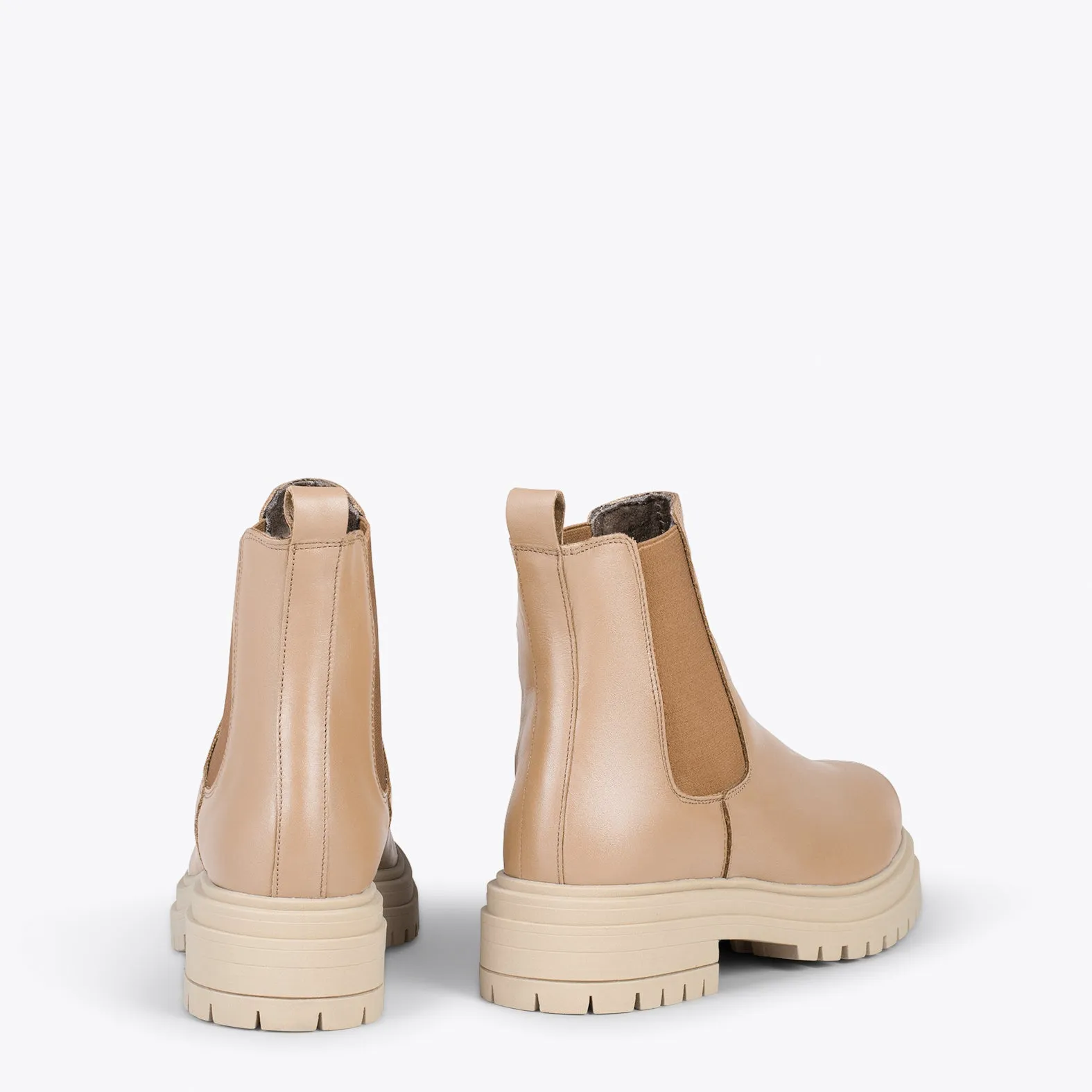 LEEDS – Botines de piel con plataforma NUDE