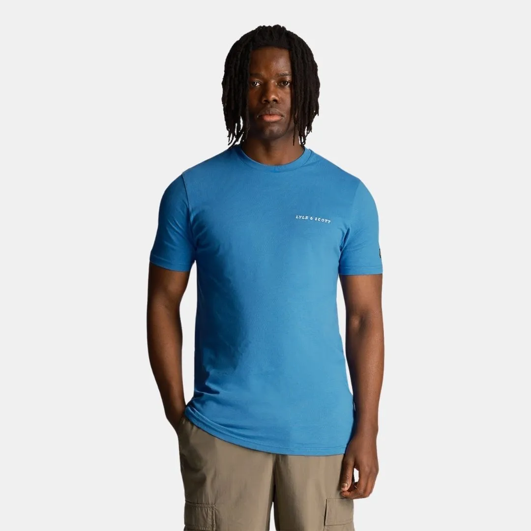 LYLE & SCOTT EMBROIDERED TSHIRT SPRING BLUE
