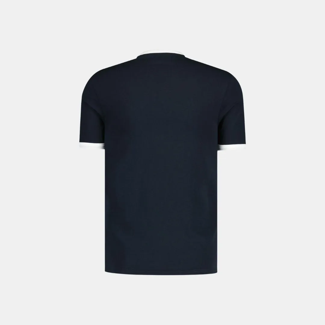 LYLE & SCOTT TONAL RINGER TSHIRT DARK NAVY WHITE