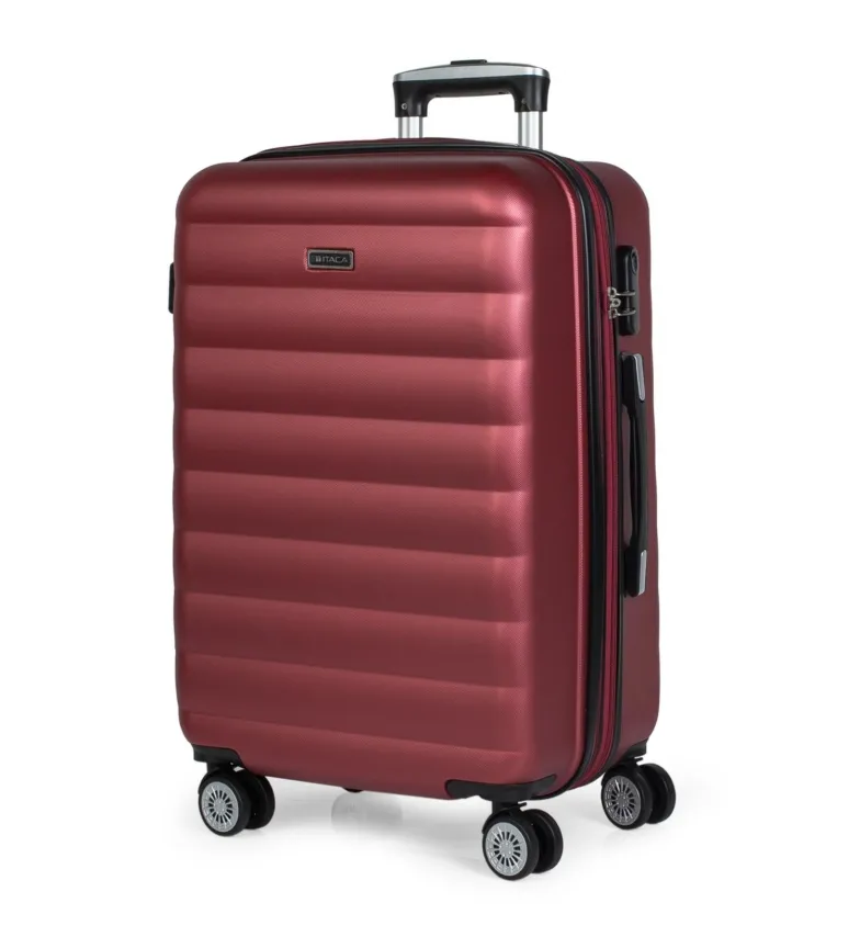 MALETA DE VIAJE RíGIDA 4 RUEDAS MEDIANA TROLLEY 71260 GRANATE 65X42X26CM