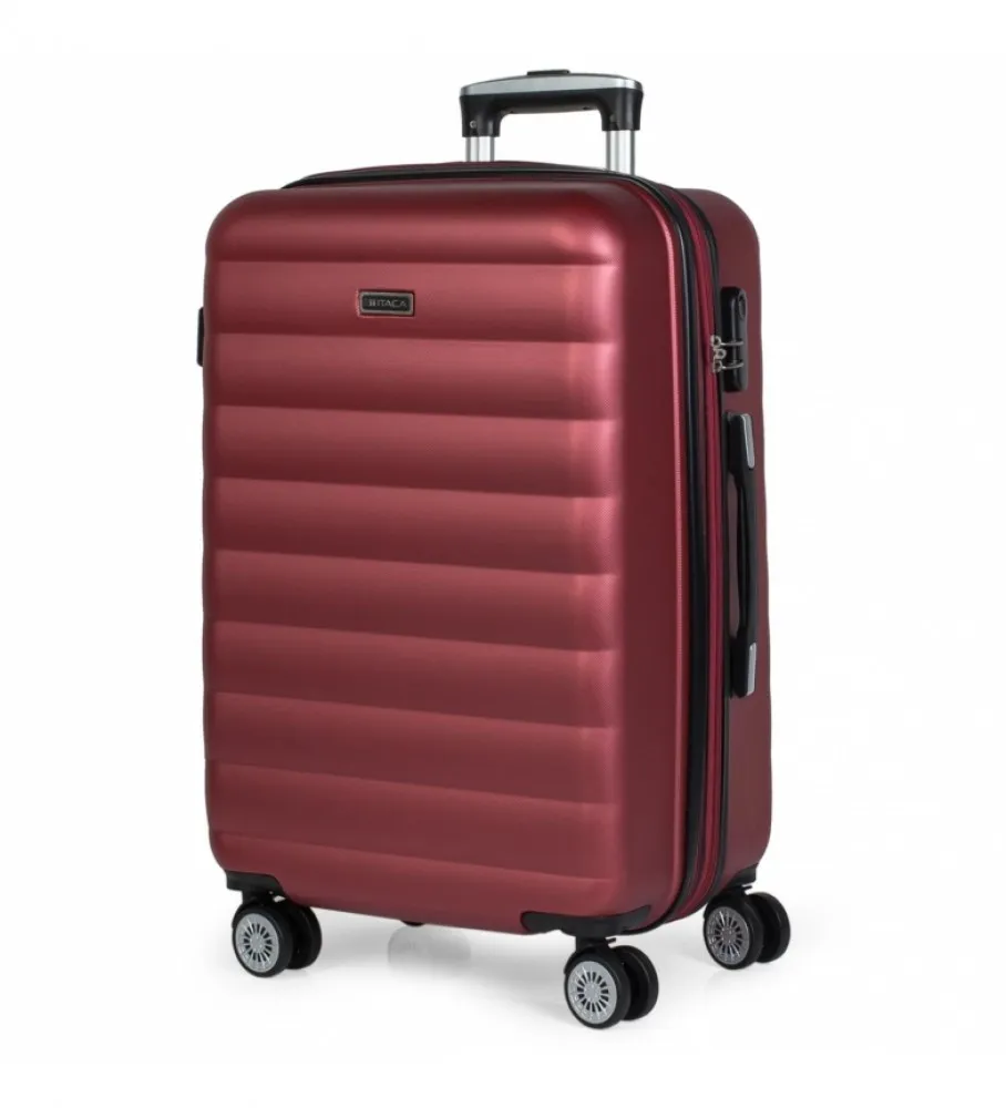 MALETA DE VIAJE RíGIDA 4 RUEDAS MEDIANA TROLLEY 71260 GRANATE 65X42X26CM