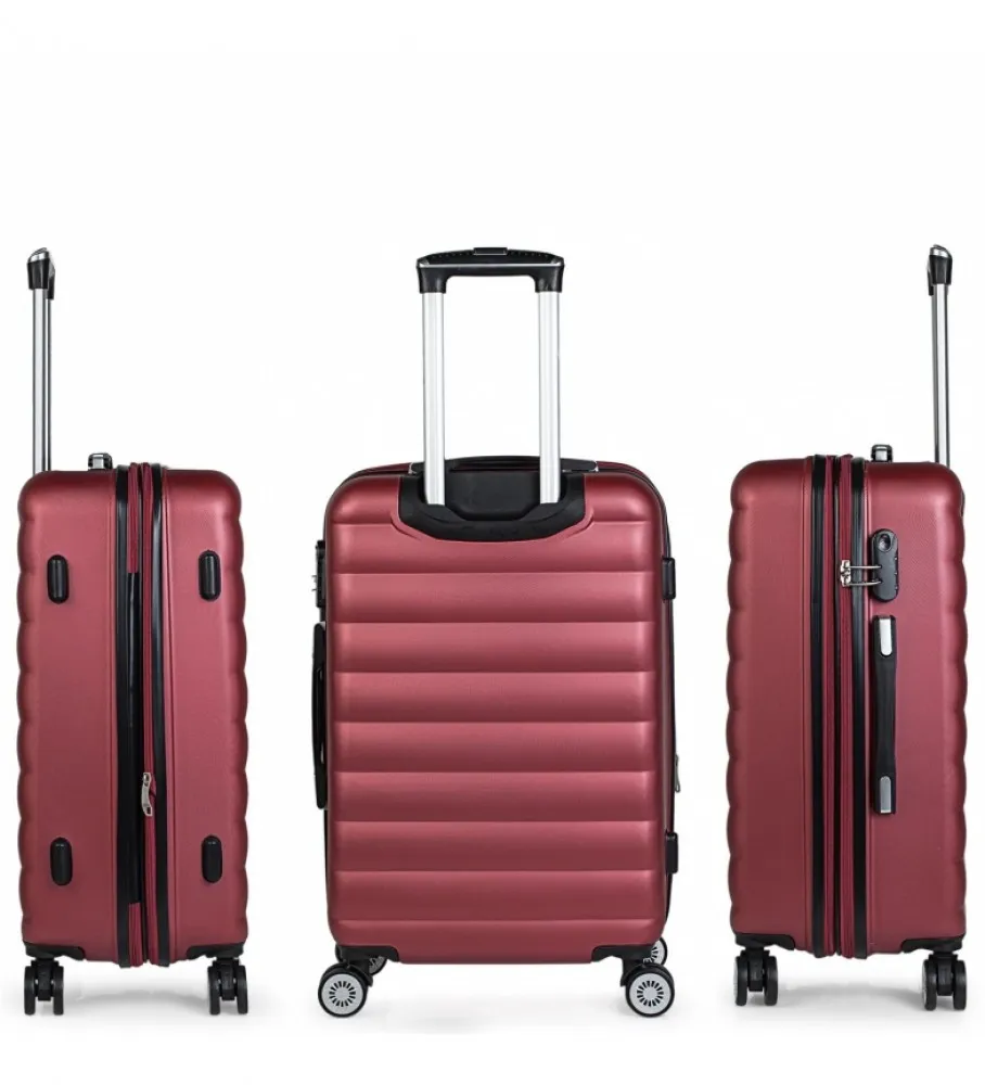 MALETA DE VIAJE RíGIDA 4 RUEDAS MEDIANA TROLLEY 71260 GRANATE 65X42X26CM