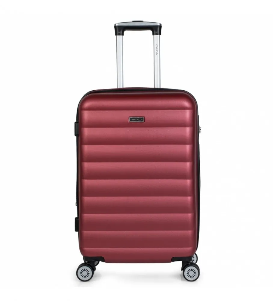 MALETA DE VIAJE RíGIDA 4 RUEDAS MEDIANA TROLLEY 71260 GRANATE 65X42X26CM