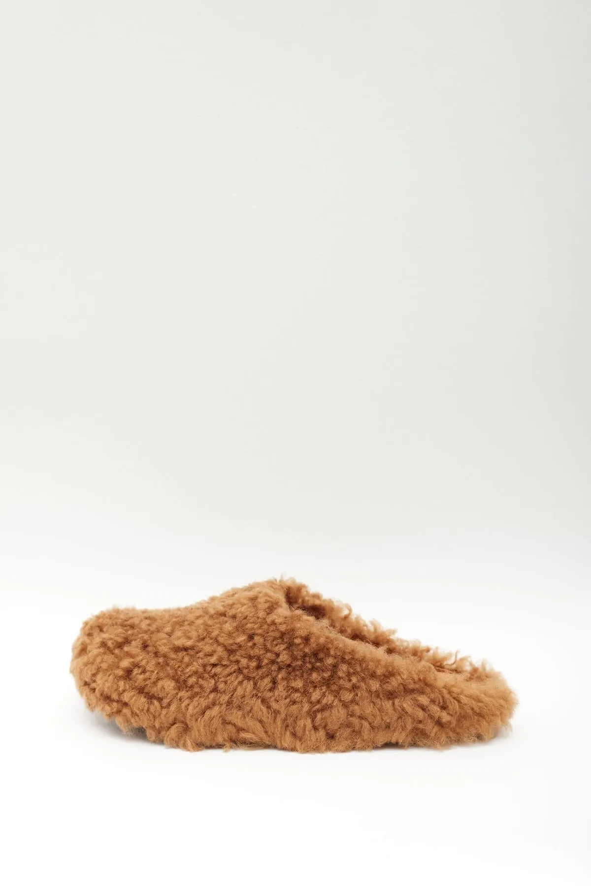 MARNI BROWN SHEARLING FUSSBET SABOT SLIPPERS