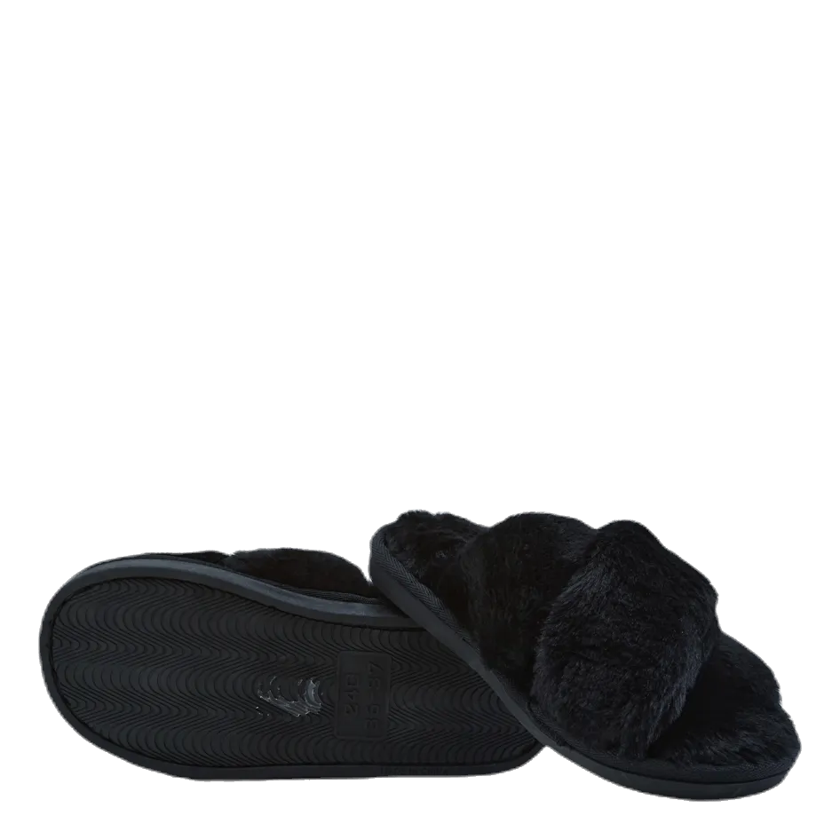 NOUN Alie Fluffy Slippers Black