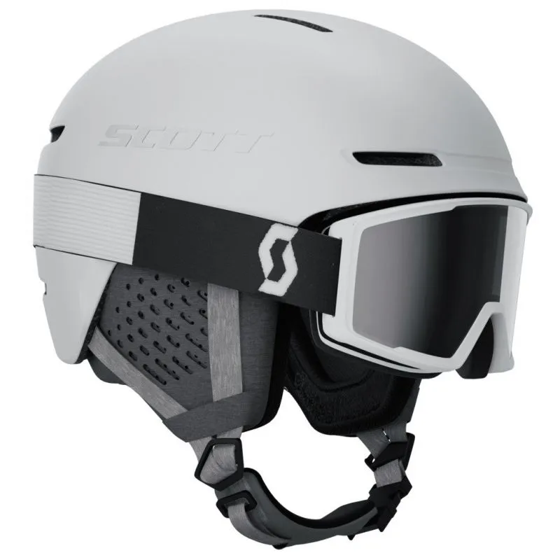 Pack de casco y máscara de esquí Scott Combo Casco Track + Máscara Factor Pro (blanco)