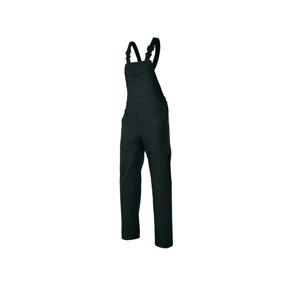 Pantalón con peto con hebillas de PVC en los tirantes, cinco bolsillos
