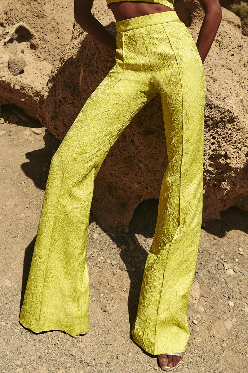 Pantalón palazzo brocado lima Icor