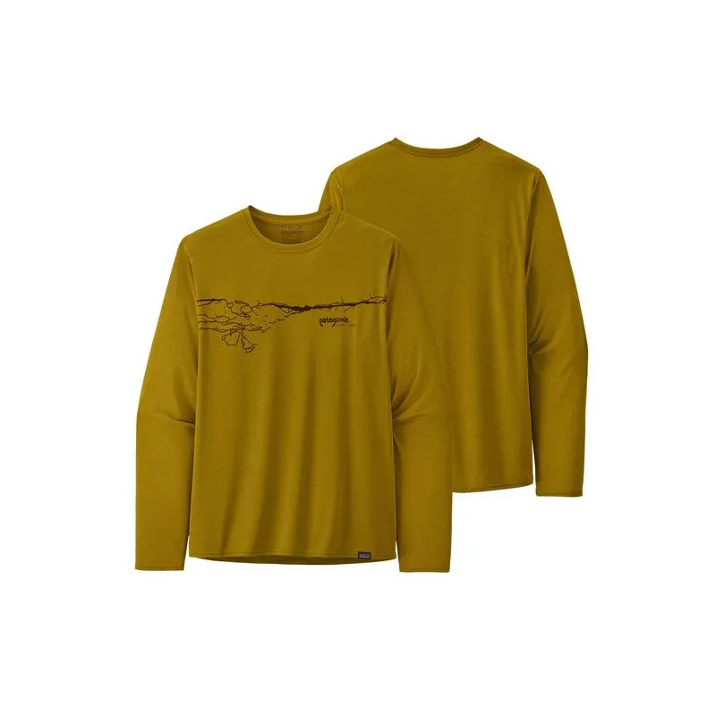 PATAGONIA M'S L/S CAP COOL DAILY GRAPHIC SHIRT (COCHAMO CRACK: TEXTILE GREEN XDYE) MANGA LARGA HOMBRE