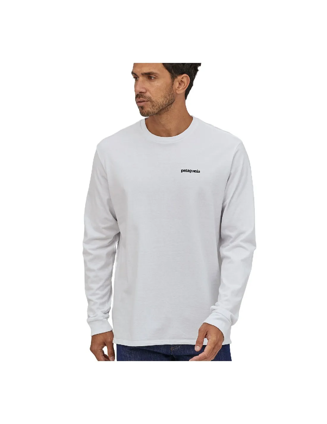 PATAGONIA M'S L/S P6 LOGO RESPONSIBILI TEE WHITE