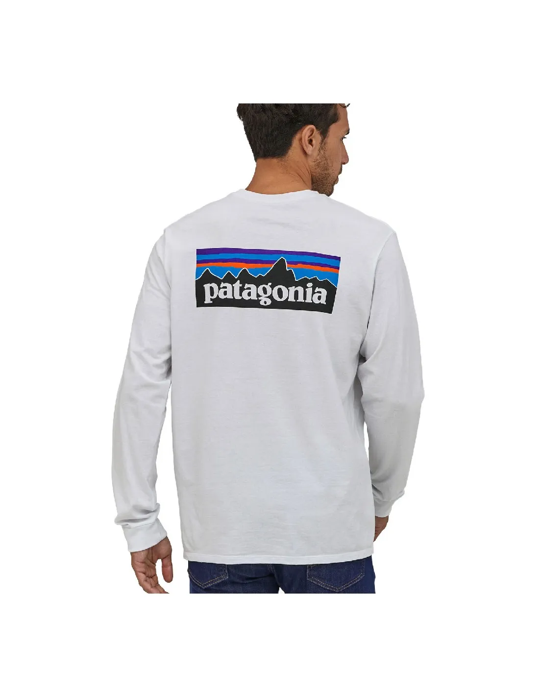PATAGONIA M'S L/S P6 LOGO RESPONSIBILI TEE WHITE