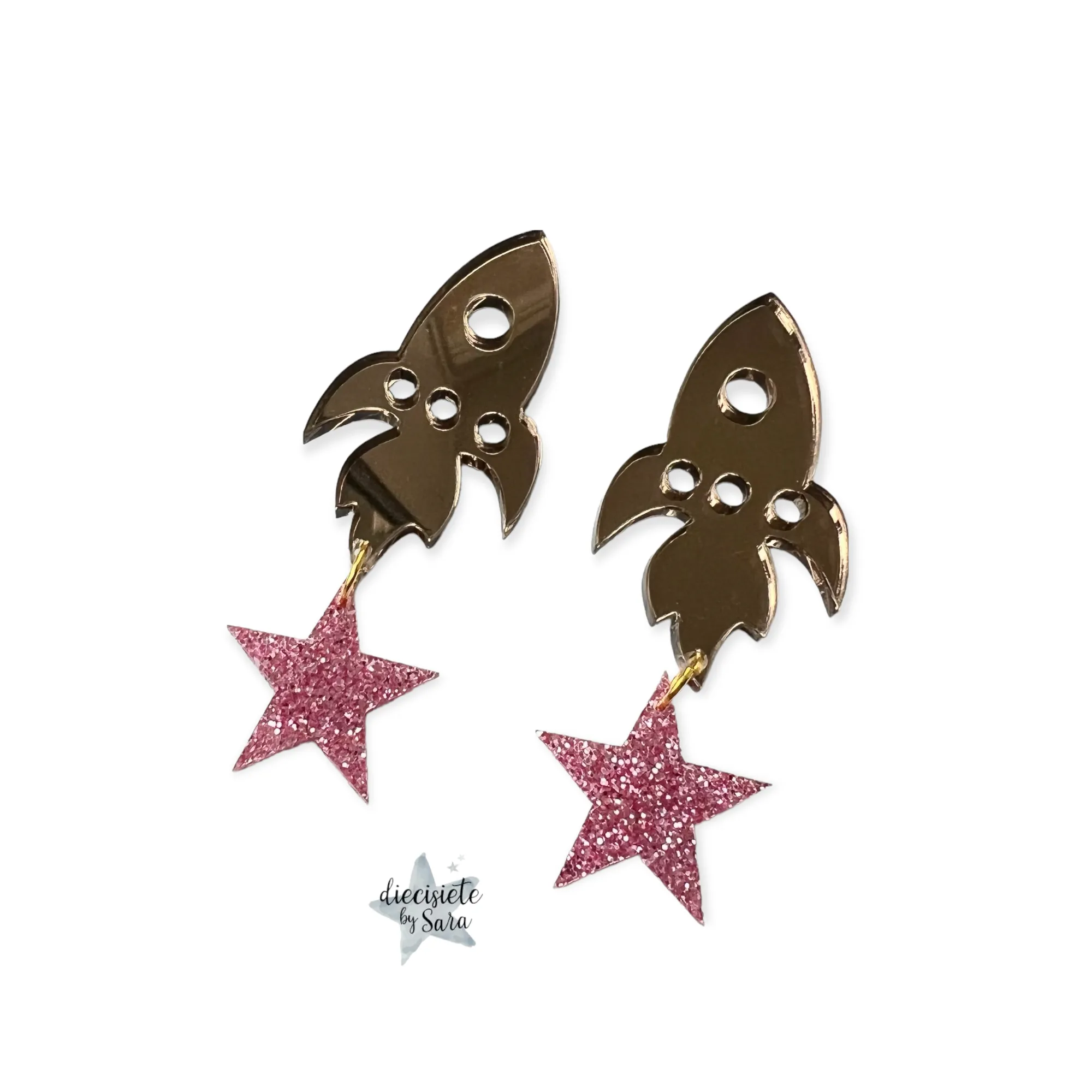 Pendientes Cohete Dorado Star